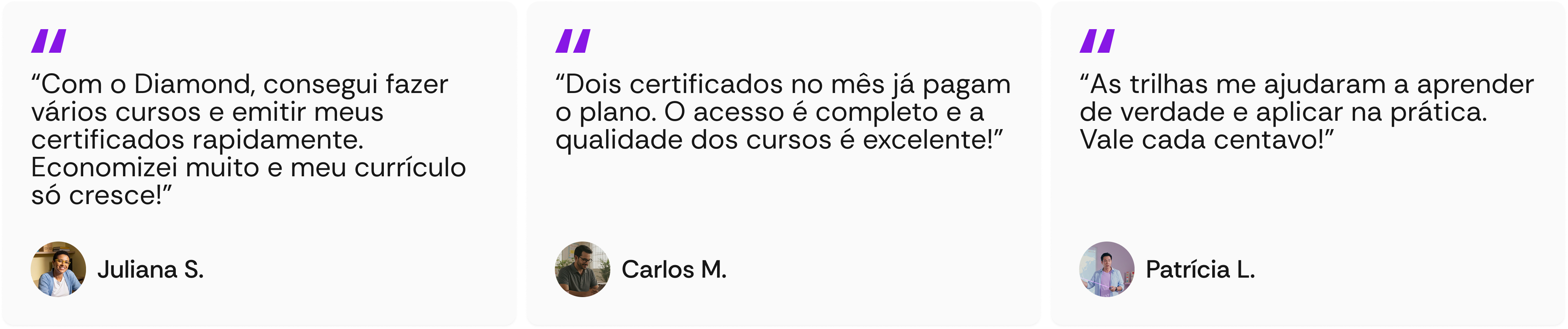 Comentários de alunos